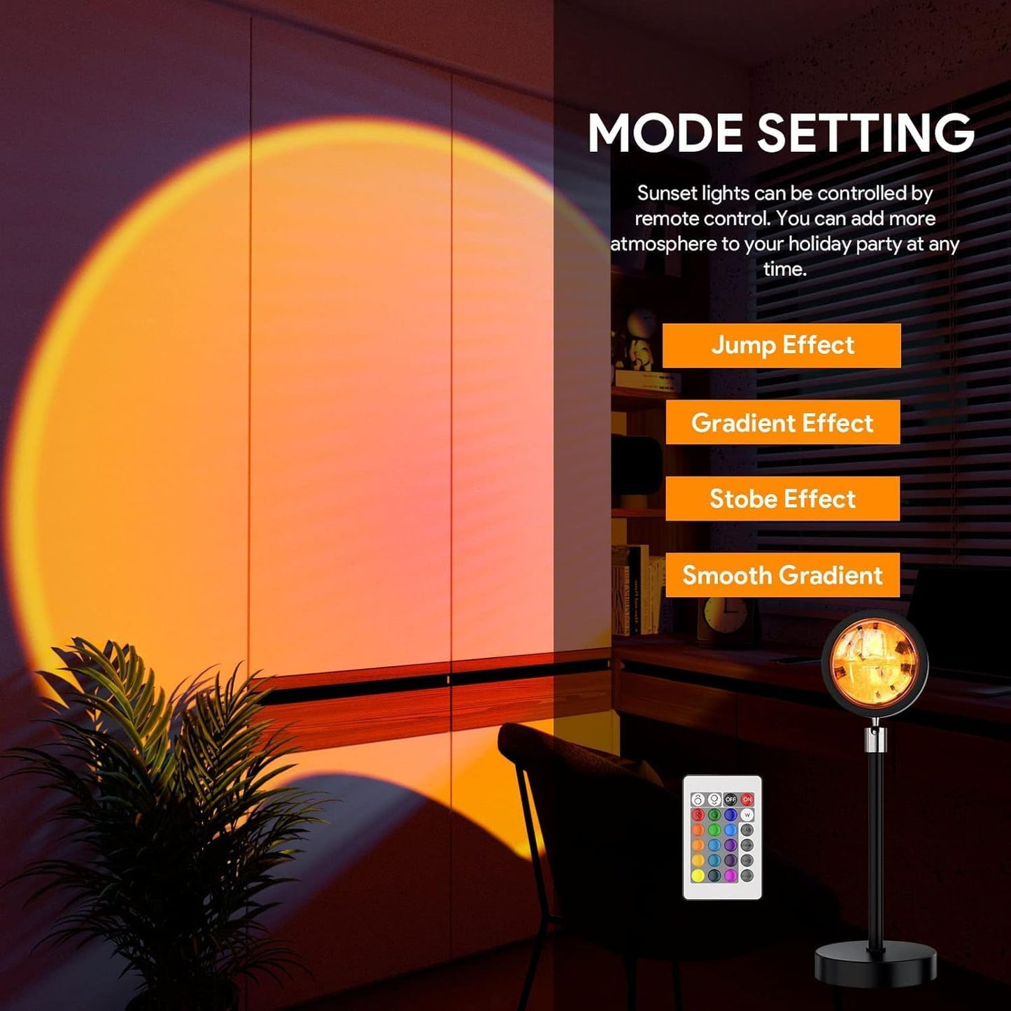 Sunset Lamp, 180 Degree Rotation Sunset Projection lamp